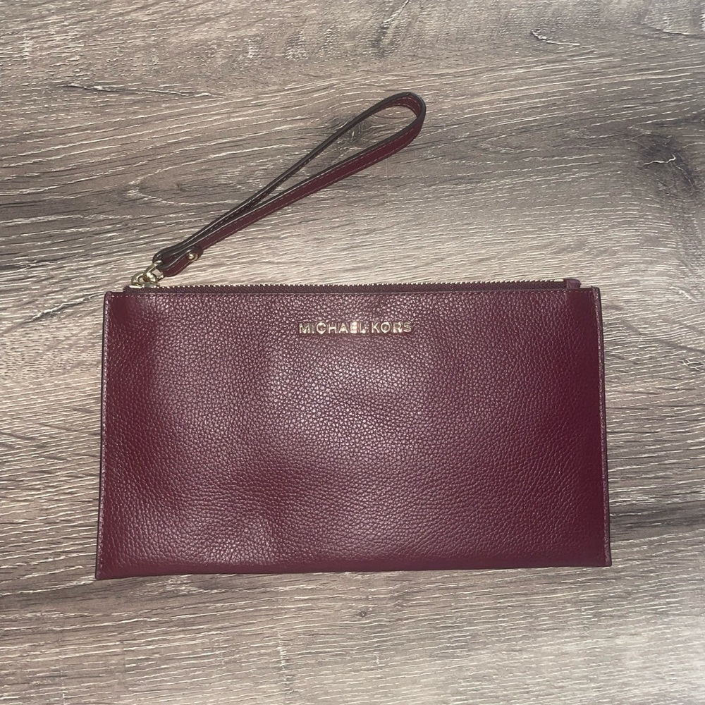 Burgundy Michael Kors wristlet